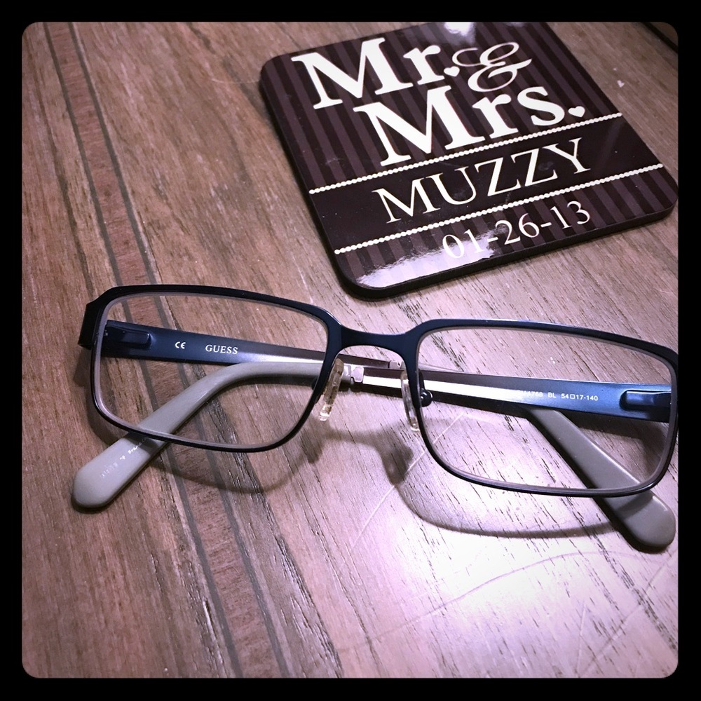 Guess blue wire frAmes. Fade to silver.